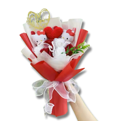 Red Love Heart Hello Kitty Flower Bouquet