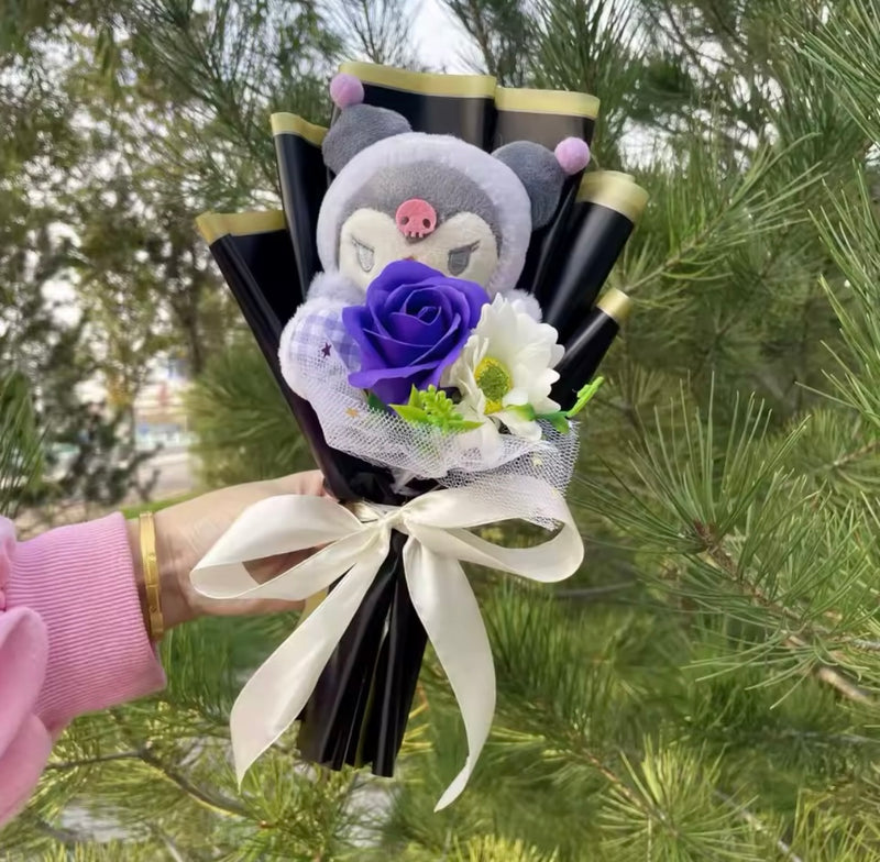 Black Hello Kitty Solo Flower Bouquet