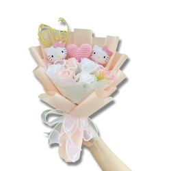 Light Pink Love Heart Hello Kitty Flower Bouquet