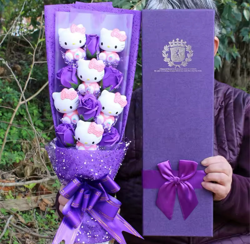 Purple Hello Kitty Tower Flower Bouquet