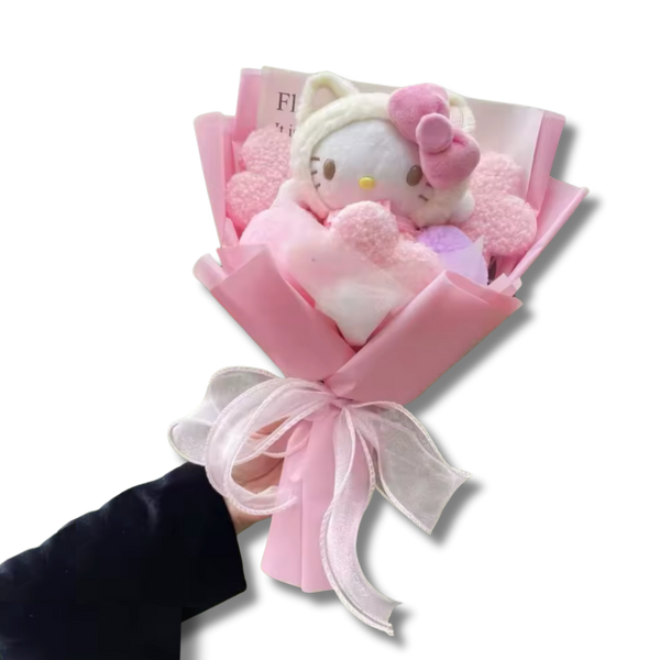 Pink Hello Kitty Teddy Flower Bouquet