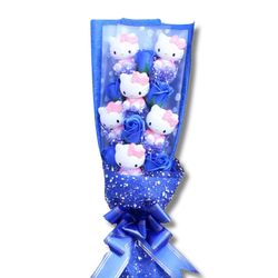 Blue Hello Kitty Tower Flower Bouquet