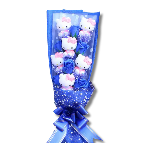 Blue Hello Kitty Tower Flower Bouquet